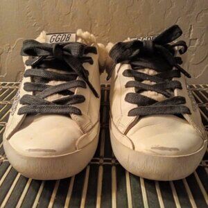 "Slightly Used" Golden Goose Super-Star Sabot shearling-lined slip-on mules